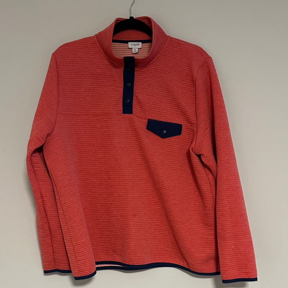 J. Crew Factory Pullover, Salmon/Blue, Size XL/Extra Large